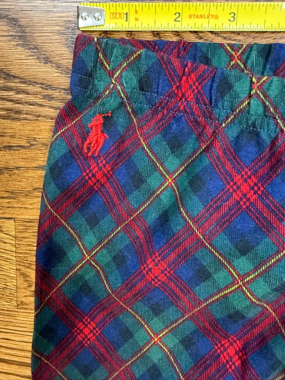 Polo Ralph Lauren Girls Red Green Blue Yellow Plaid Fall Winter Leggings Sz 8-10
